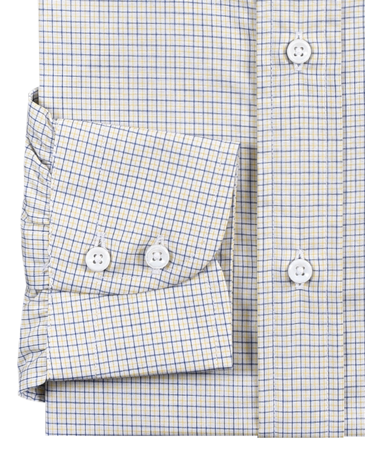 Blue Yellow Tattersall Checks On White - 3