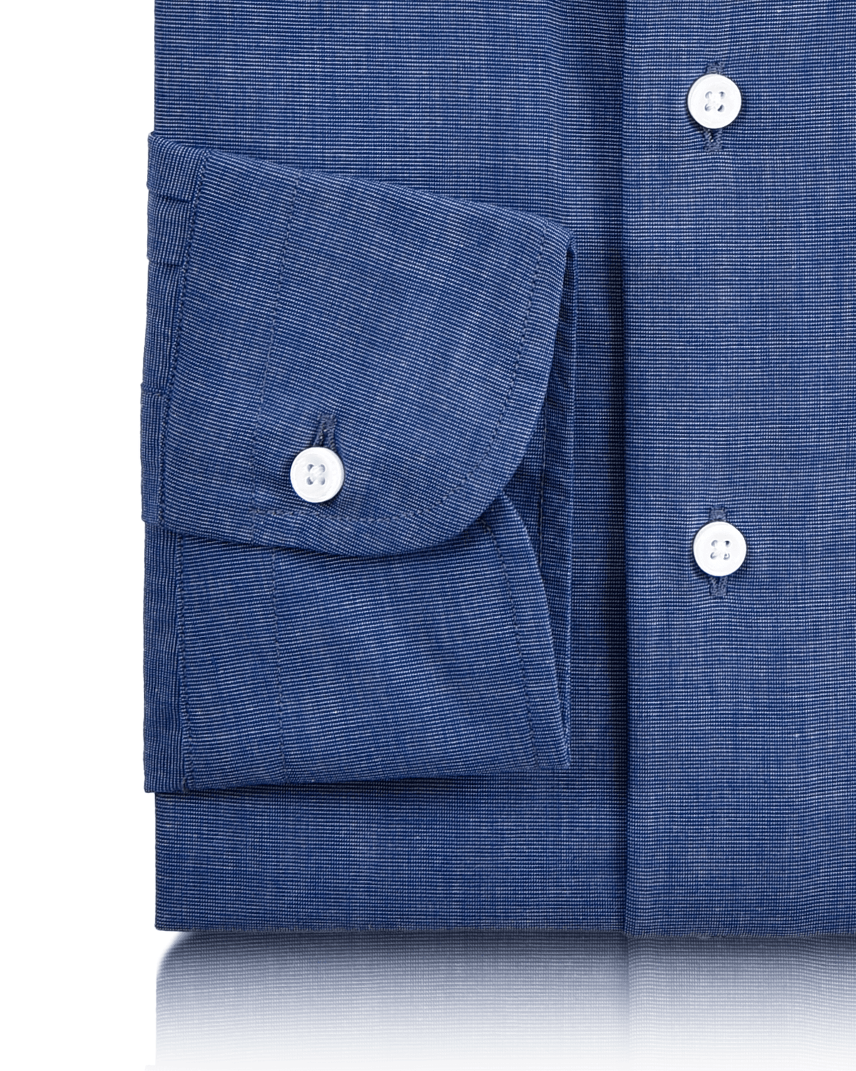 Blue End on End Dress Shirt - 3