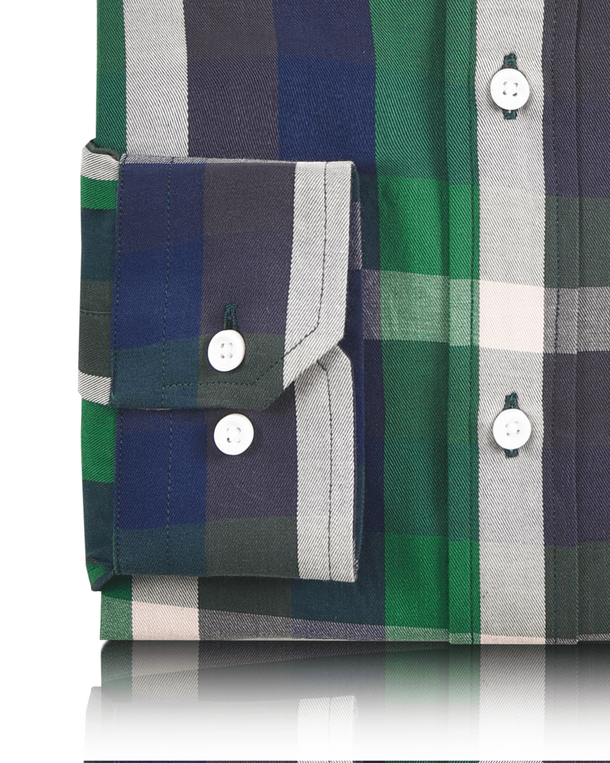 Twill: Green Navy Checks - 3