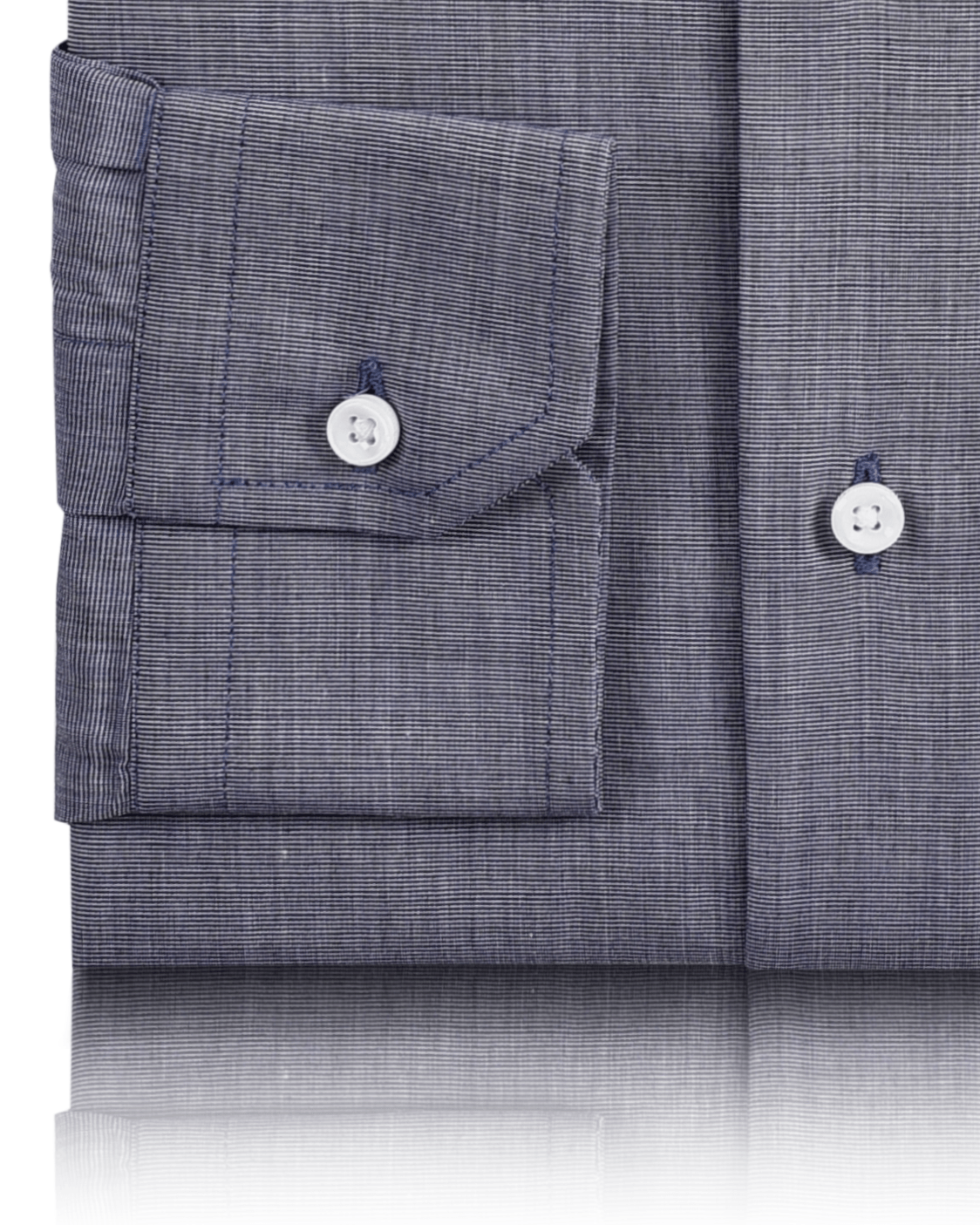 Navy End On End Dress Shirt - 3
