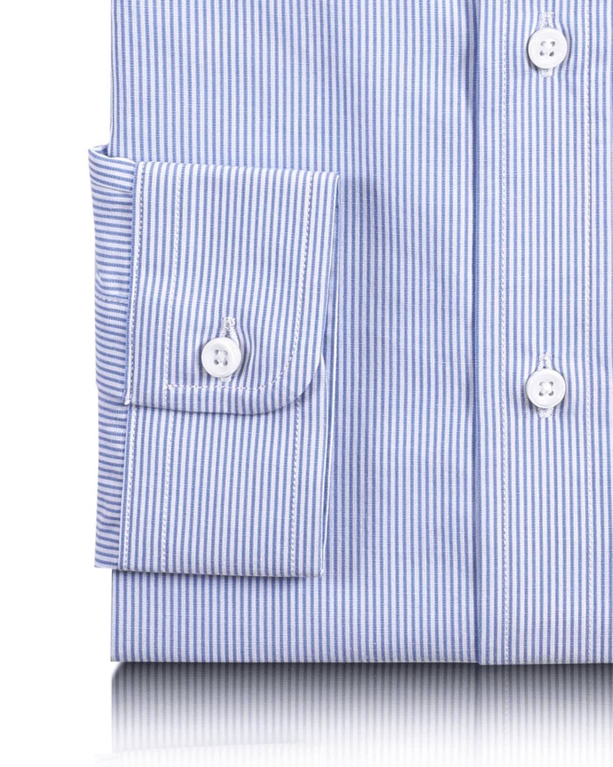 Blue on White Pin Stripes Dress Shirt - 3