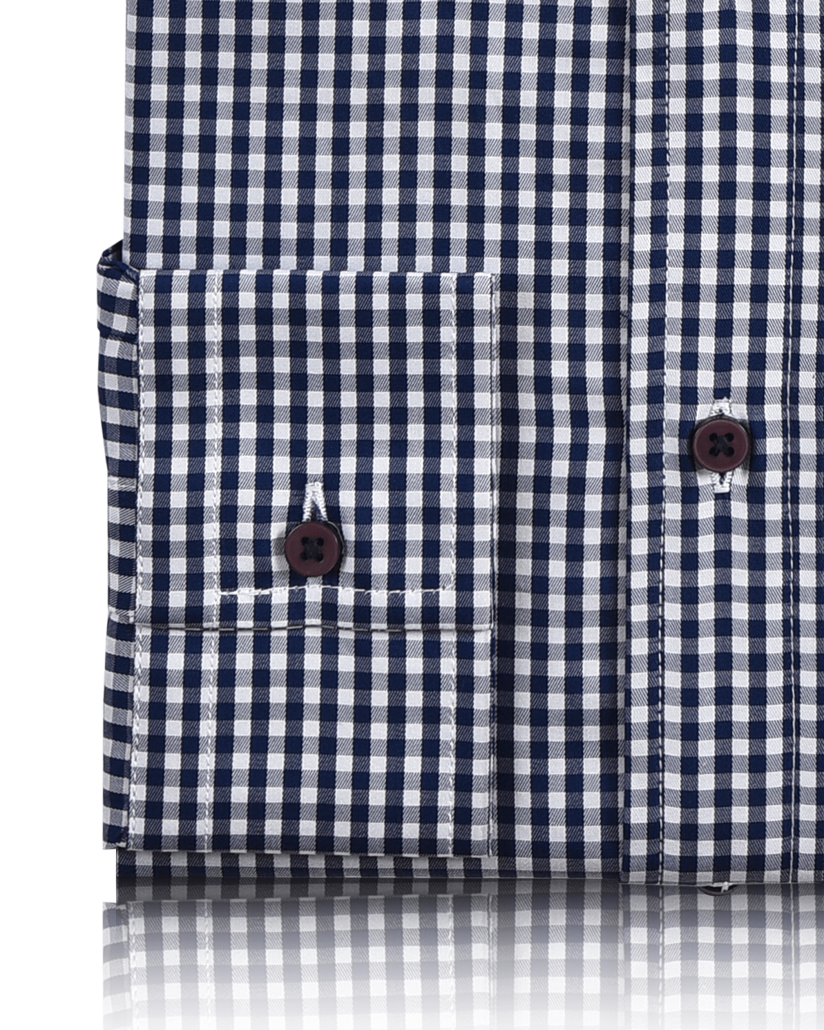 Navy and White Macro Gingham Checks Shirt - 3