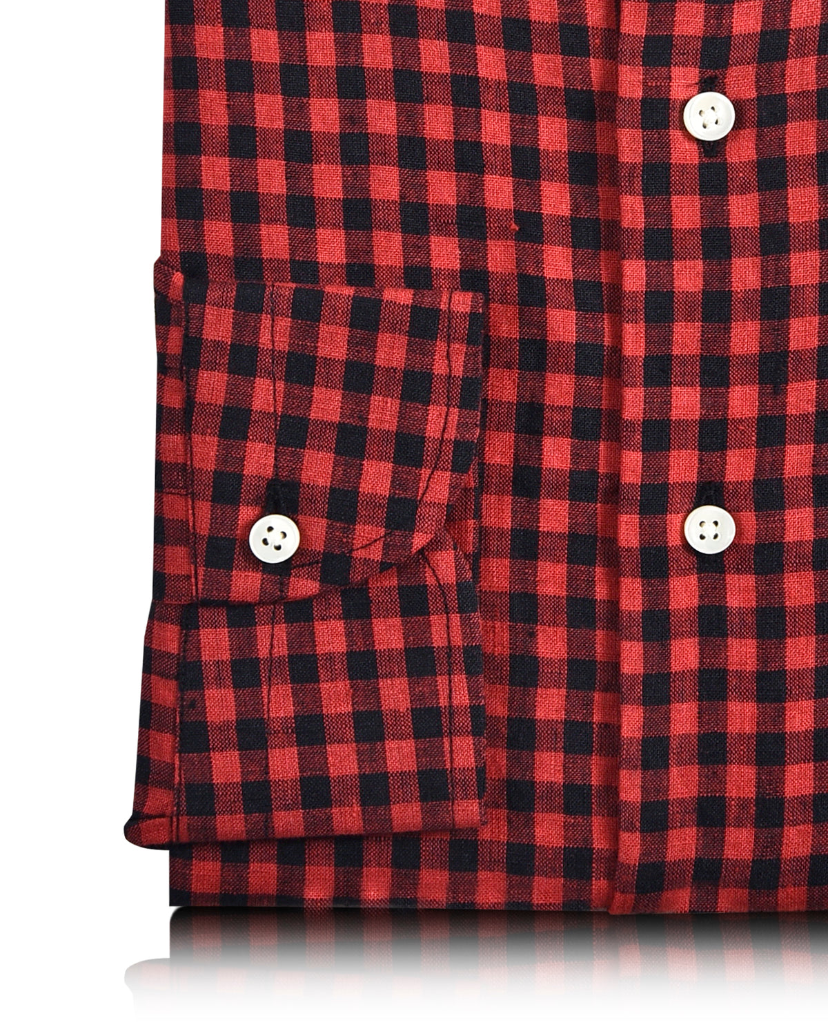 Linen:Red Black Gingham Checks - 3