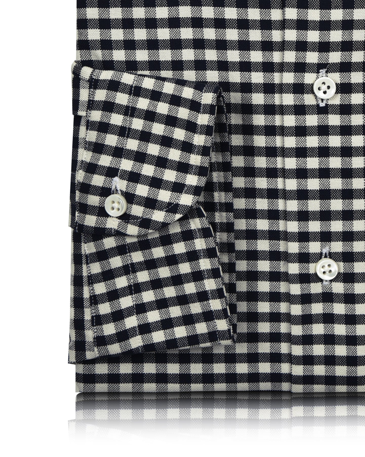 Dark Navy Ecru Gingham Shirt