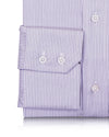 Purple Pin Stripes On White Shirt