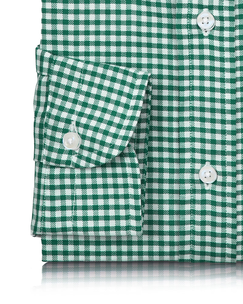 Oxford Lincoln Green Gingham on White