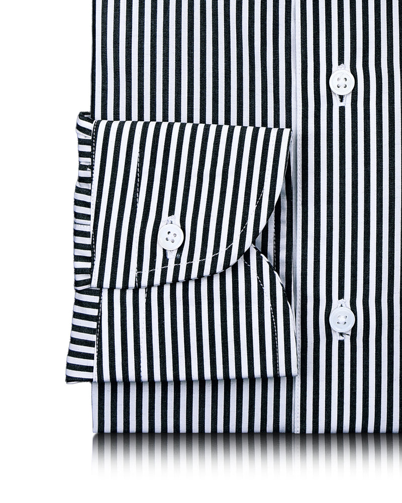 Dark Black Pencil Stripes On White