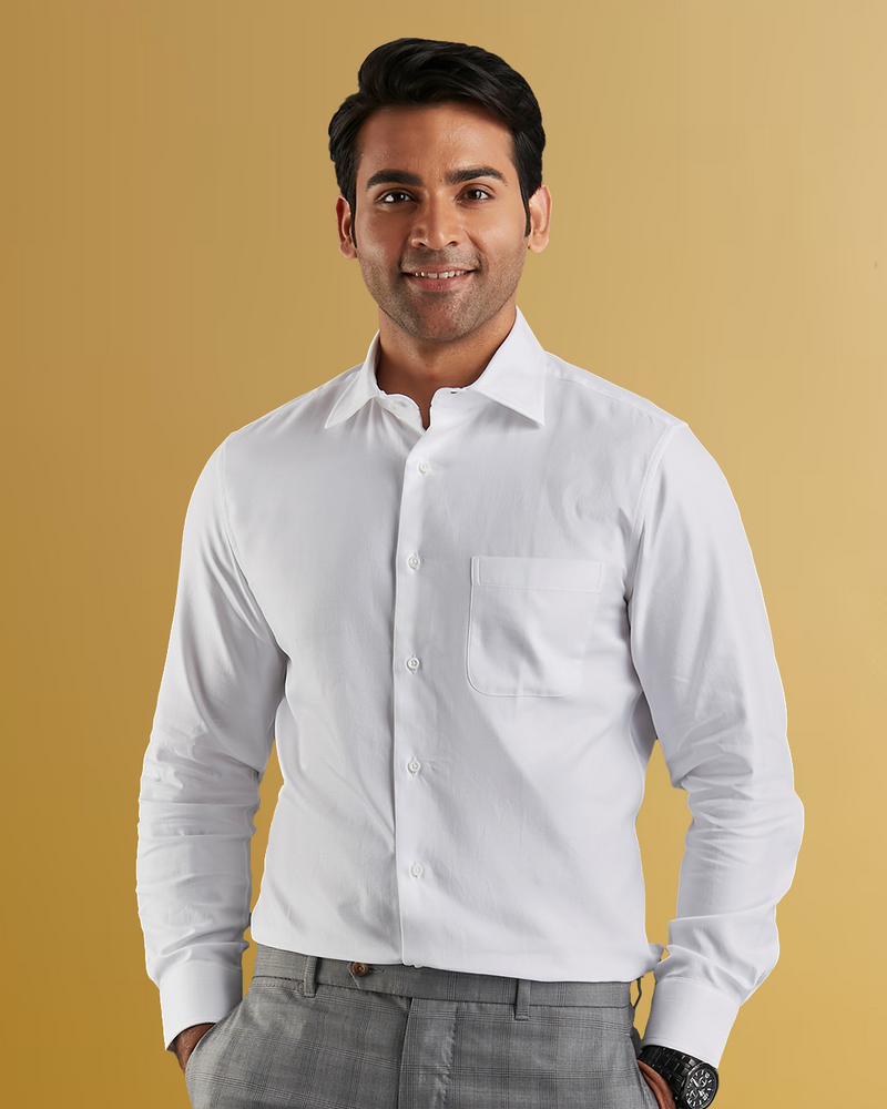 Brembana 2-Ply Giza White Hampton Twill Shirt