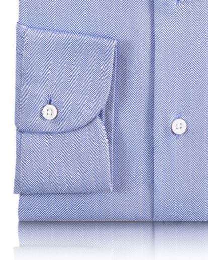 Sky Blue Herringbone Shirt - 8