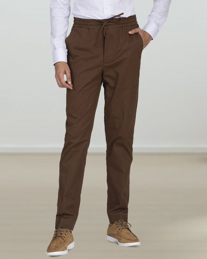 Genoa Coffee Brown Drawstring Pant - 1