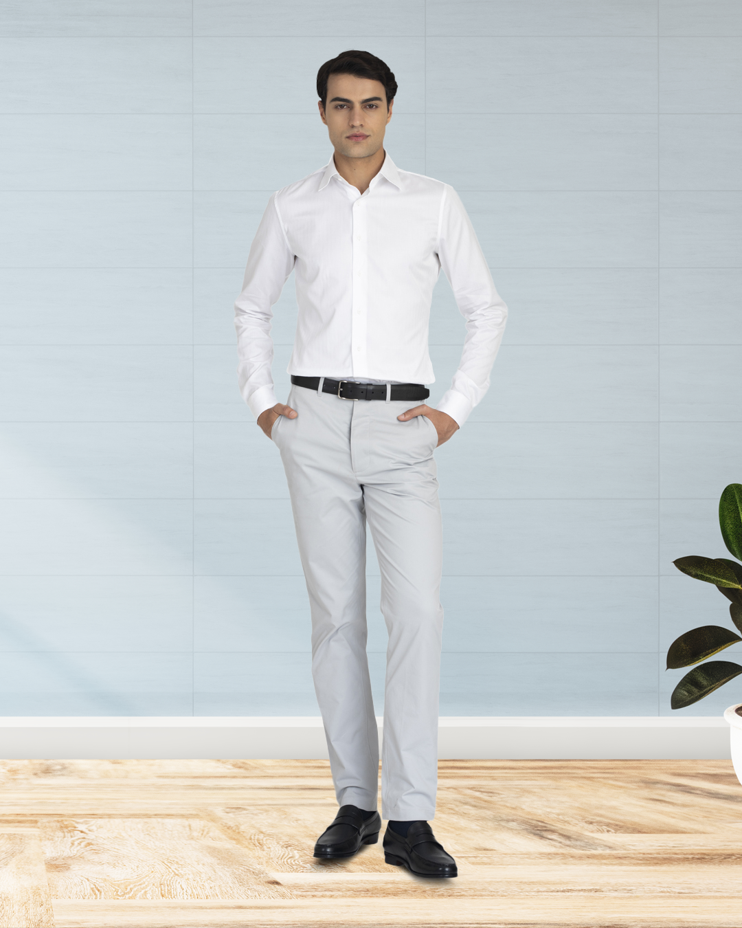 Brembana White Herringbone Shirt - 7