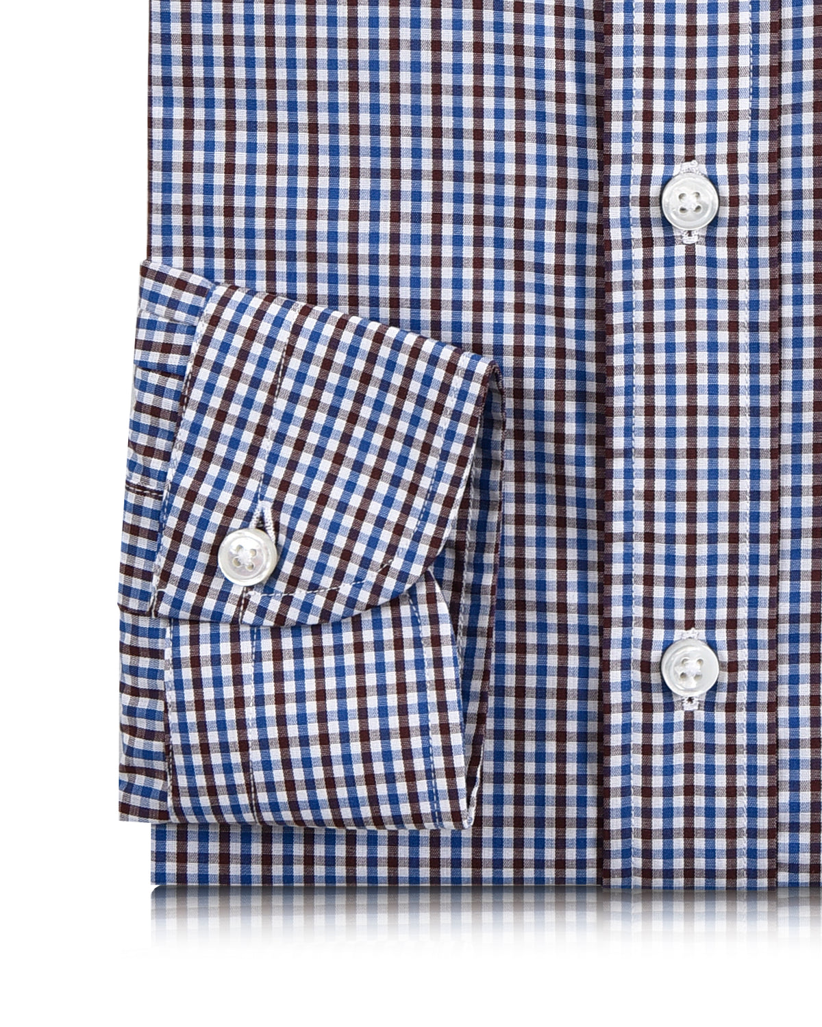 Blue Brown White Gingham Checks - 3