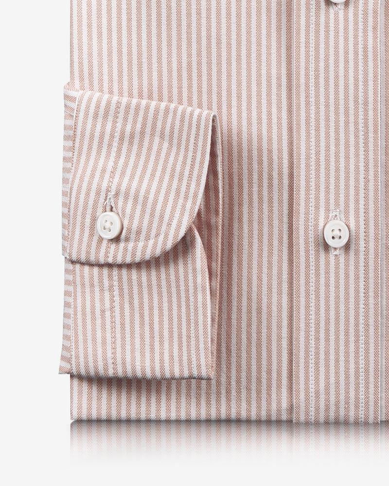 Pale Orange University Stripes Oxford Shirt