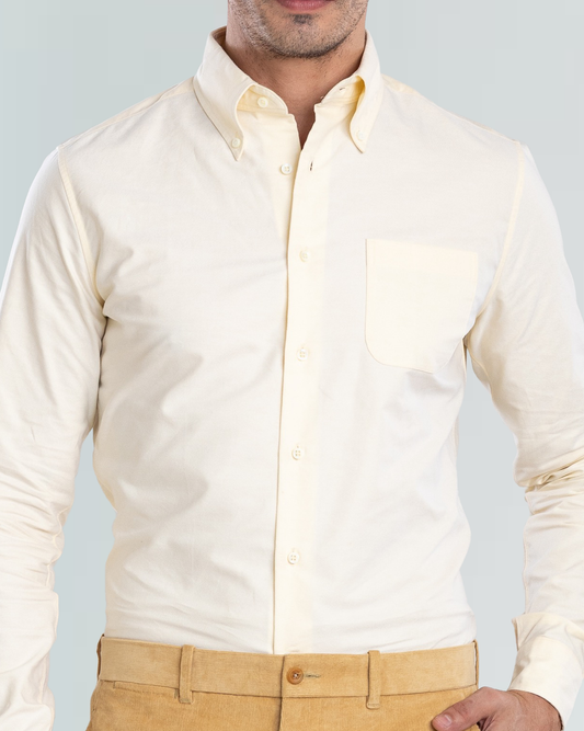 EZS Pale Yellow Oxford Shirt