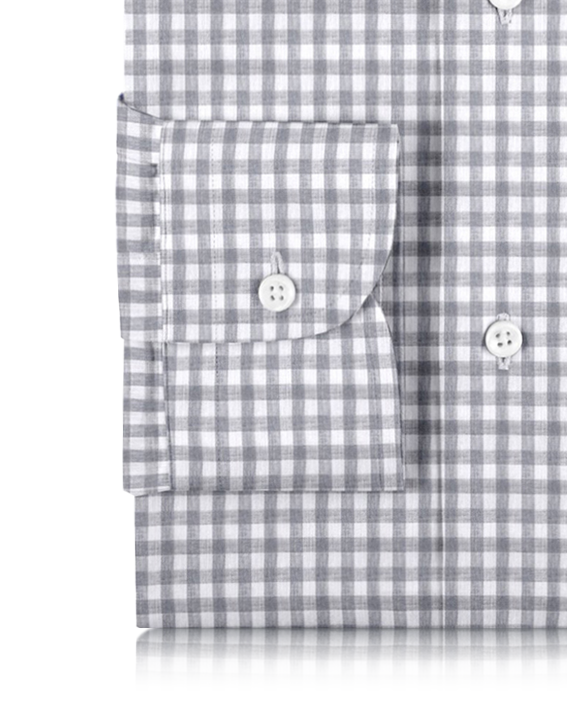 Albini Linen: Grey White Gingham - 3