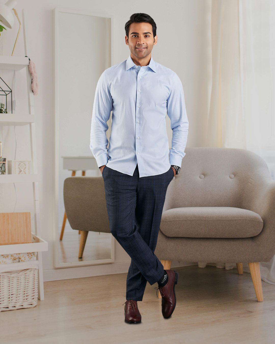 Brembana Hampton Twill Sky Blue Shirt - 3