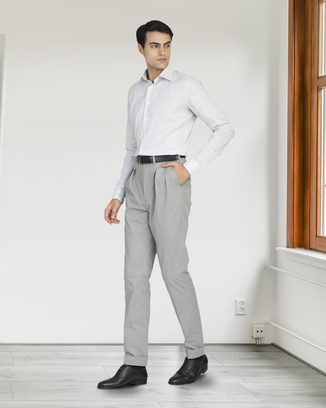 Pleated Dark Grey Dress Pant - 4