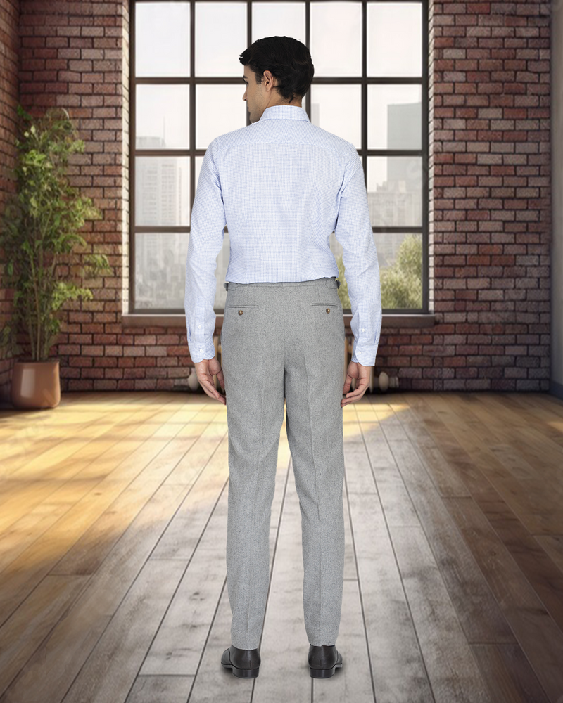 Grey Wool Flannel Pant