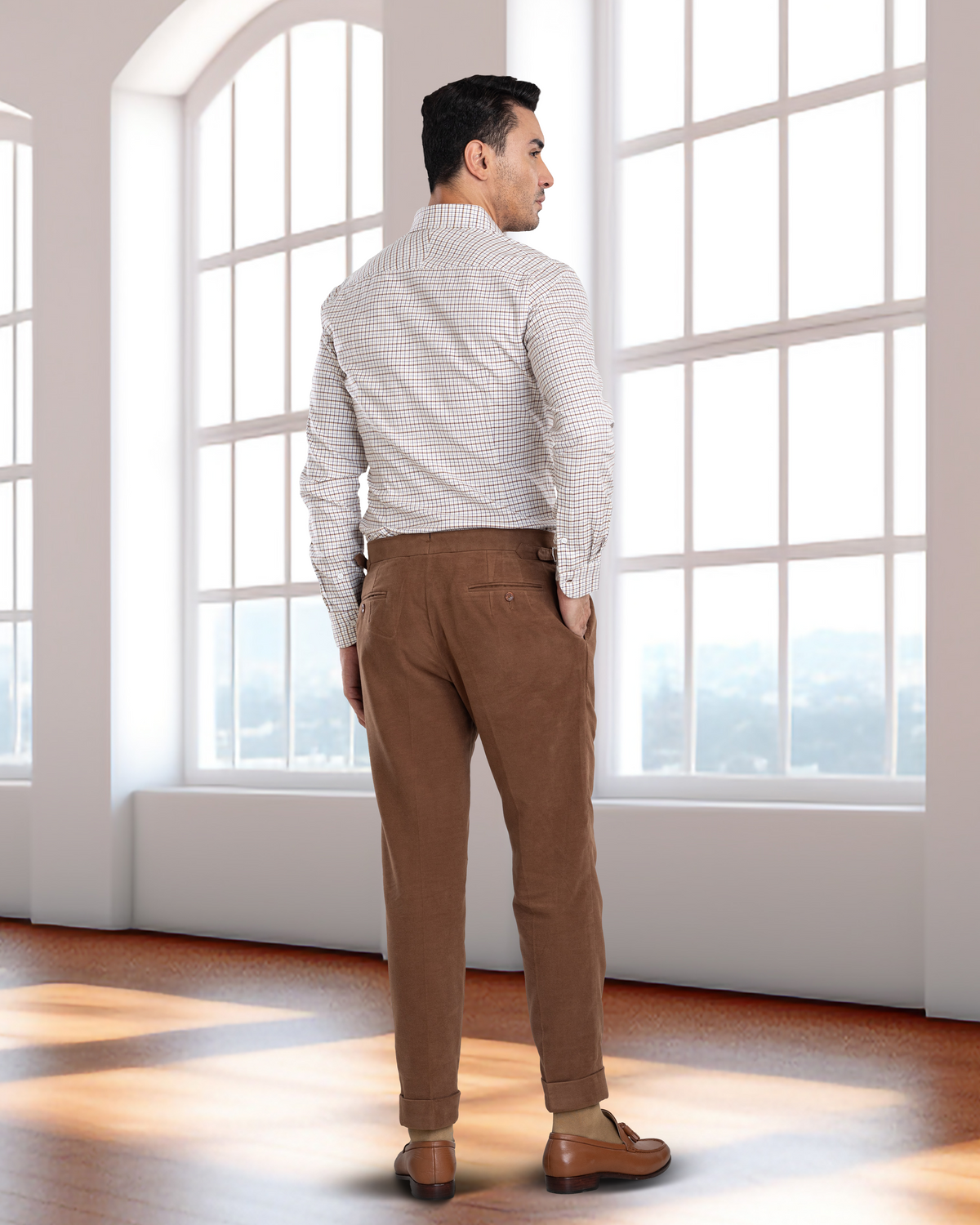 Zegna Brown Cashco Moleskin Dress Pant - 7