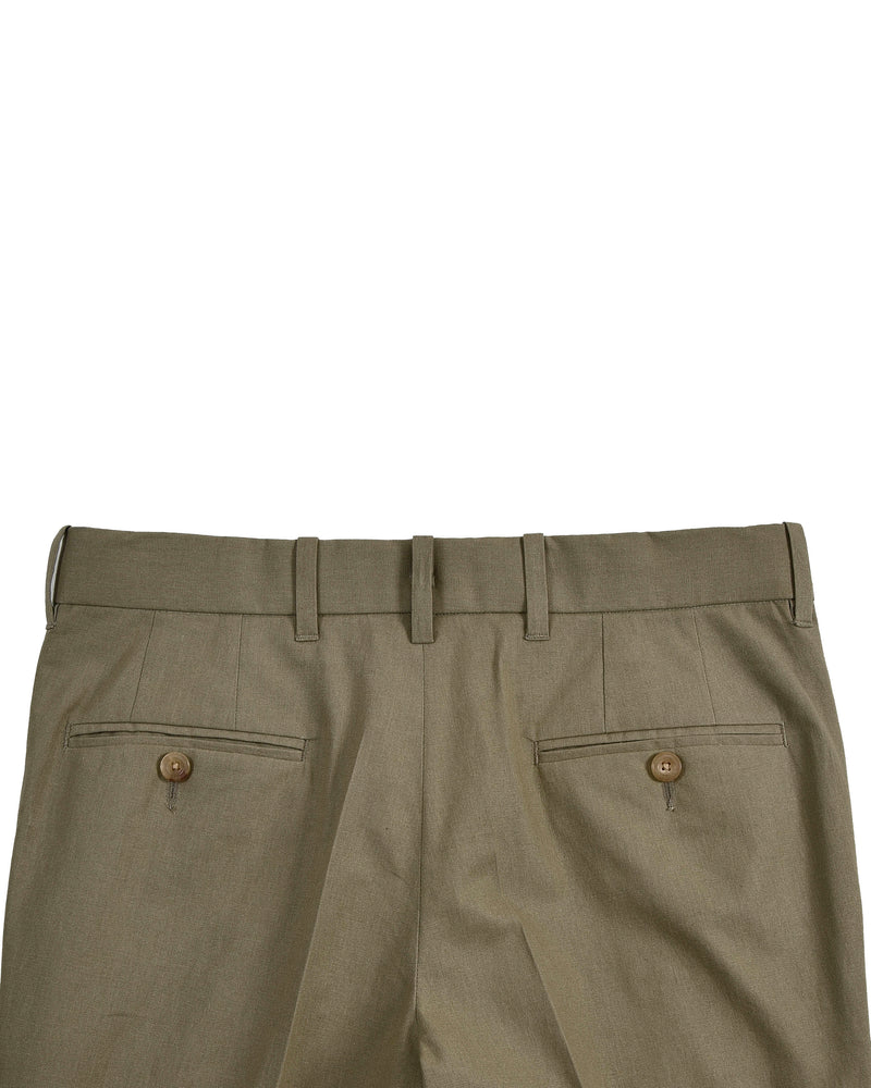 Pale Olive Fresco Cotton Pant