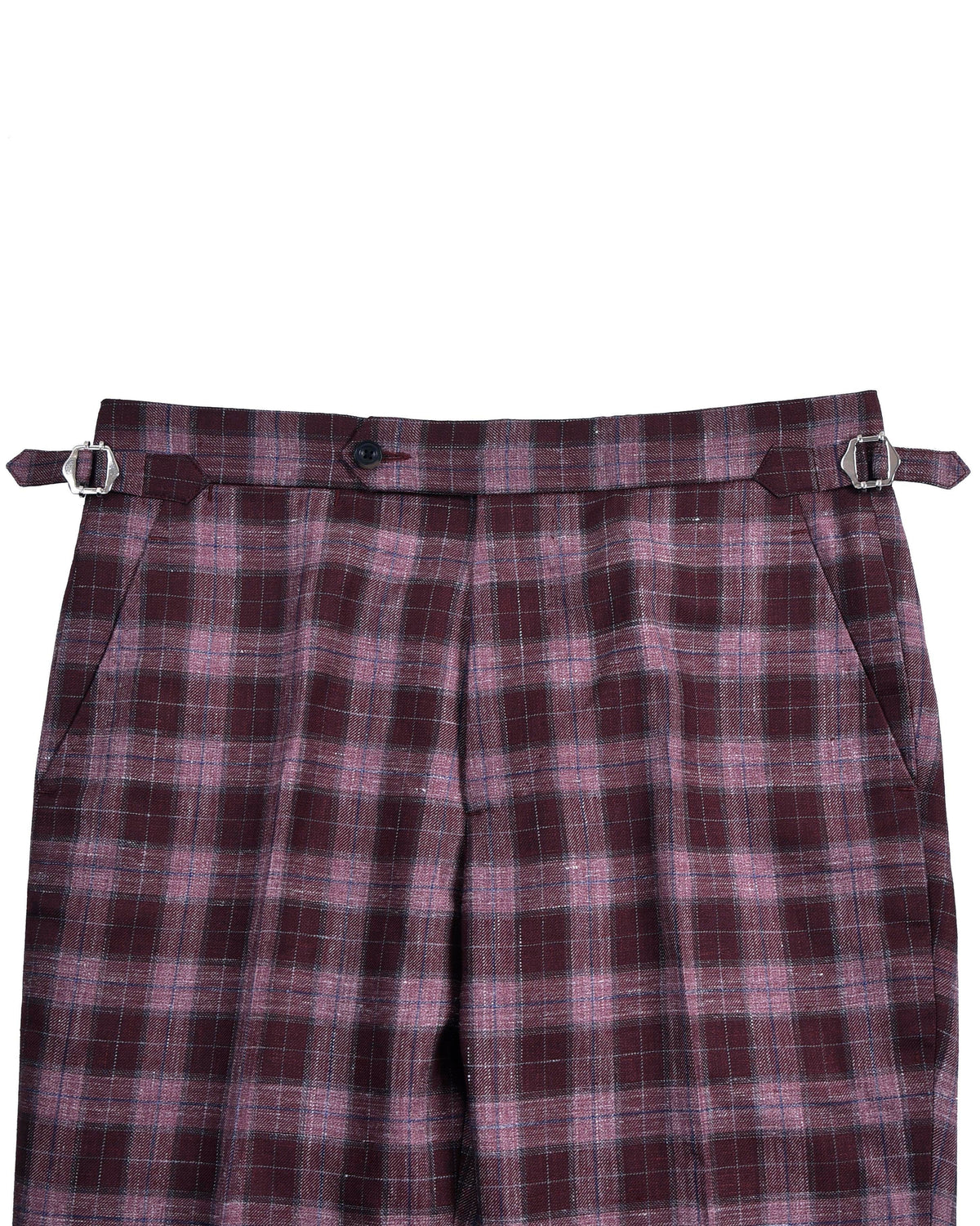 EThomas Voilet Silver Mulberry Tartan Plaid - 3