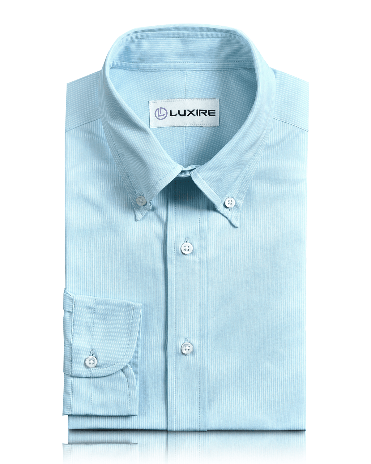 Aqua Blue Pencil Stripes Shirt - 1