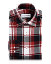 Bold Twill Red Black Checks on White