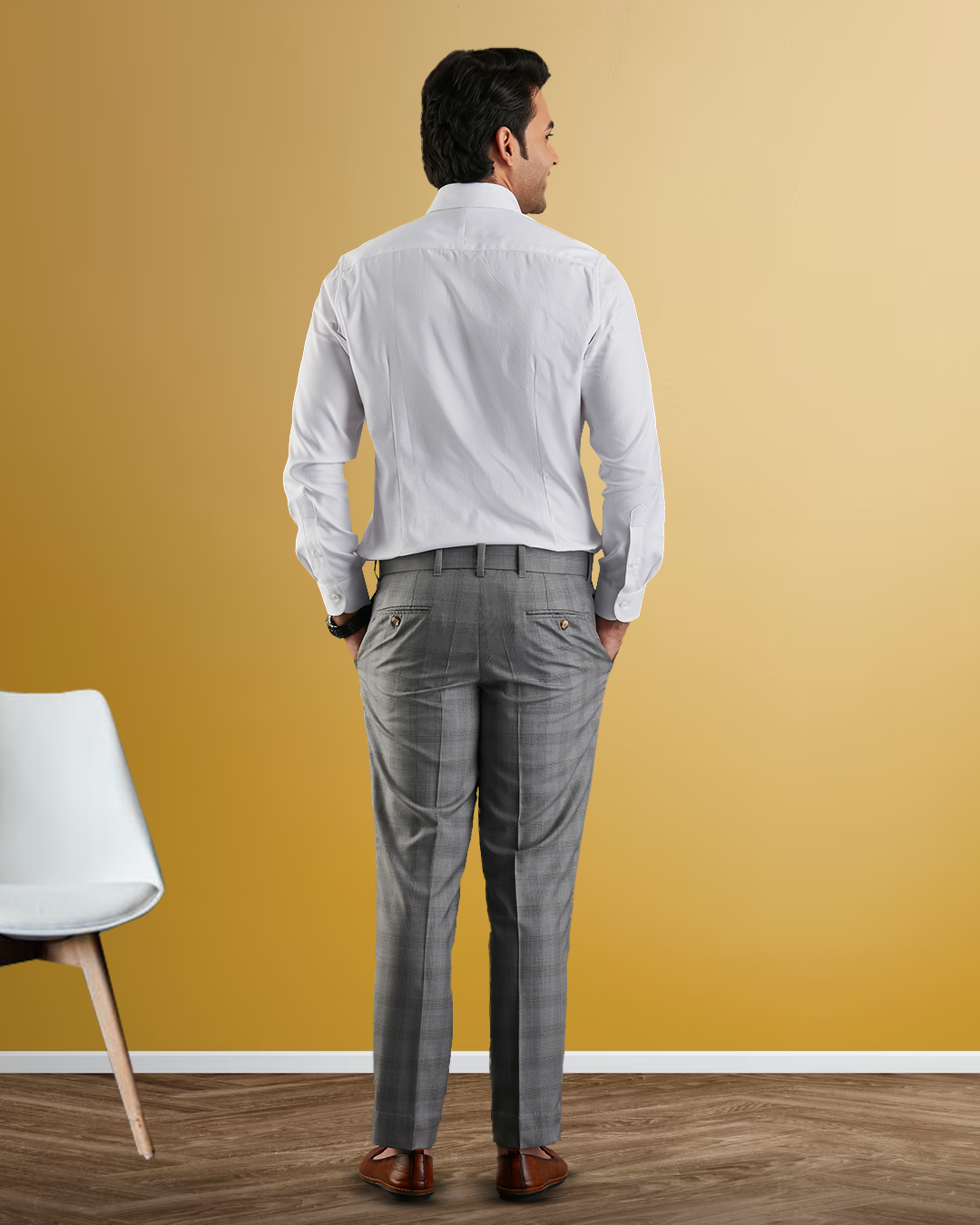 Brembana 2-Ply Giza White Hampton Twill Shirt - 3