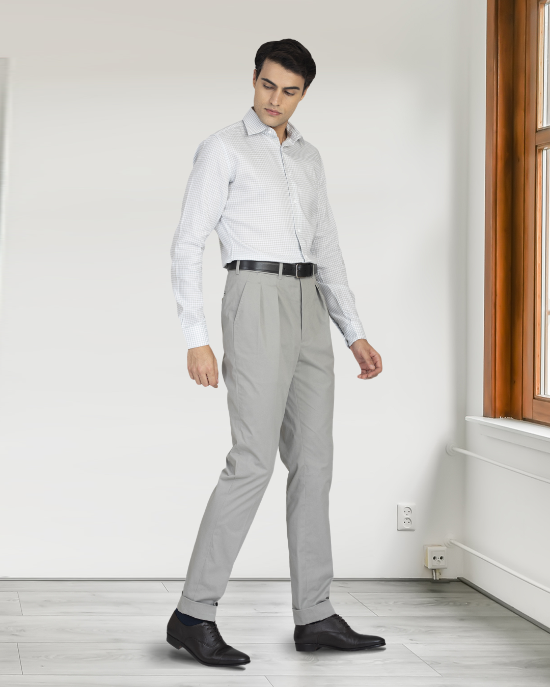 Pleated Dark Grey Dress Pant
