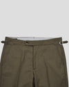 Dugdale Olive Beige Wool Flannel Dress Pant