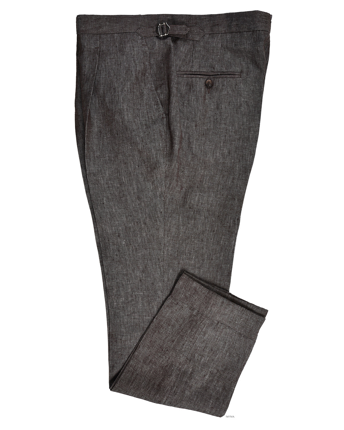 Solbiati Coffee Brown Linen Dress Pant - 1