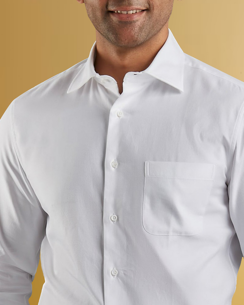 Brembana 2-Ply Giza White Hampton Twill Shirt