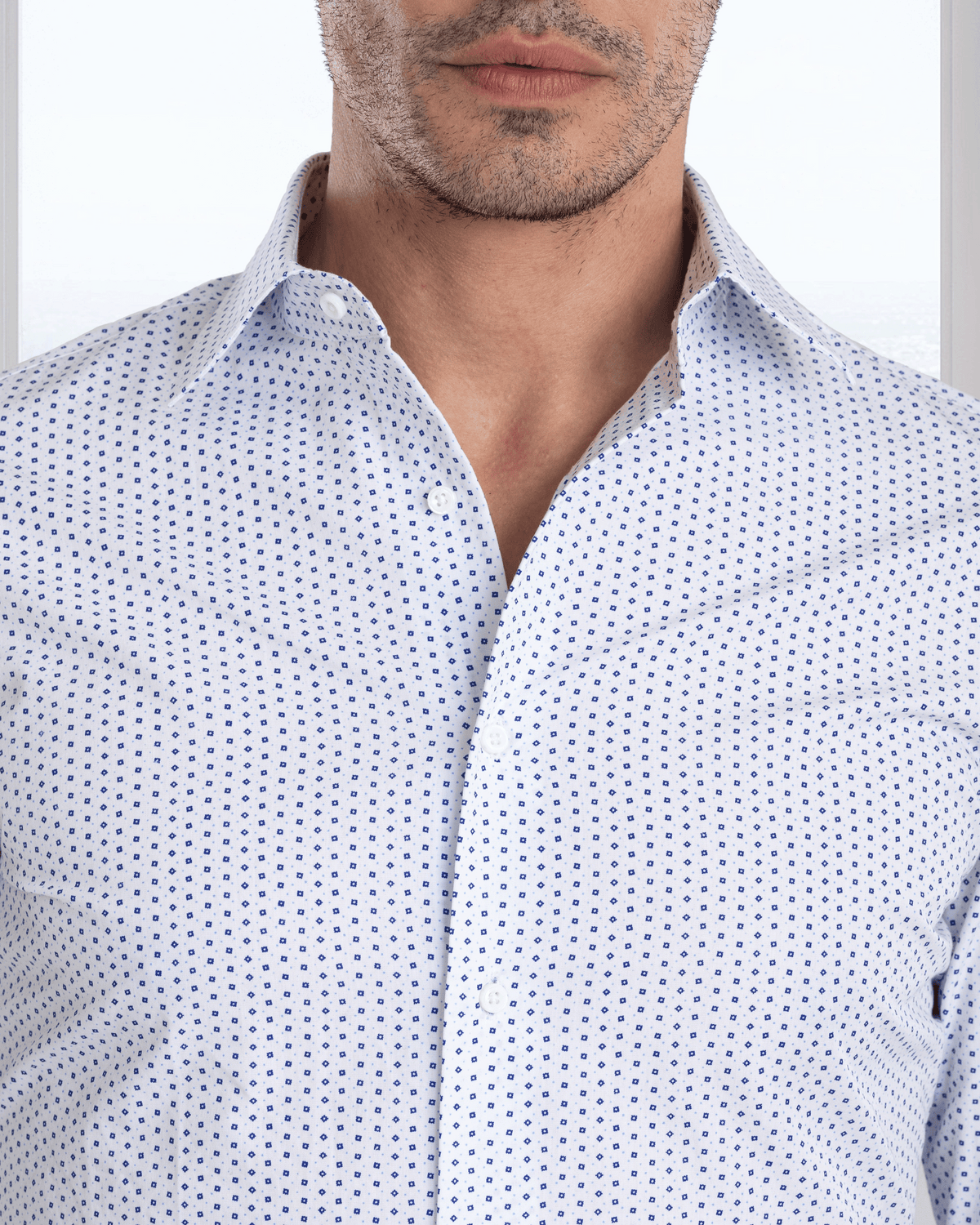 Blue White Printed Shirt - 3