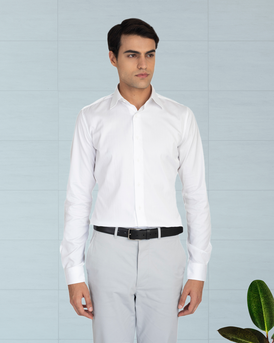 Brembana White Herringbone Shirt - 2