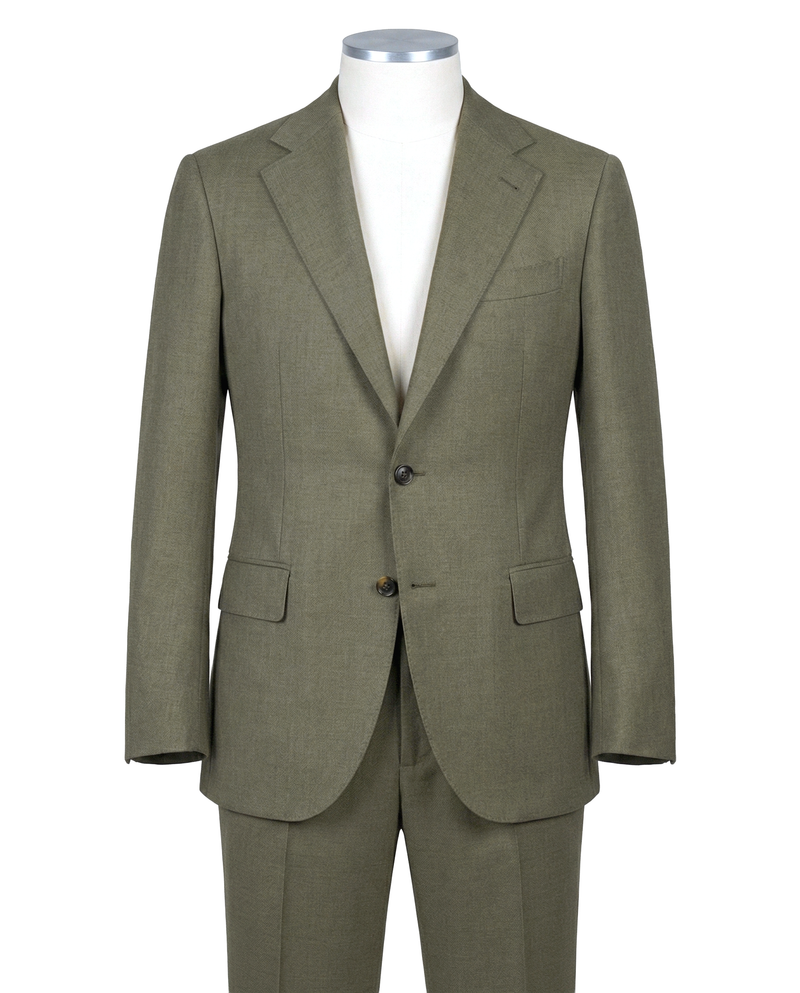 Dugdale Olive Wool Flannel Dress Suit