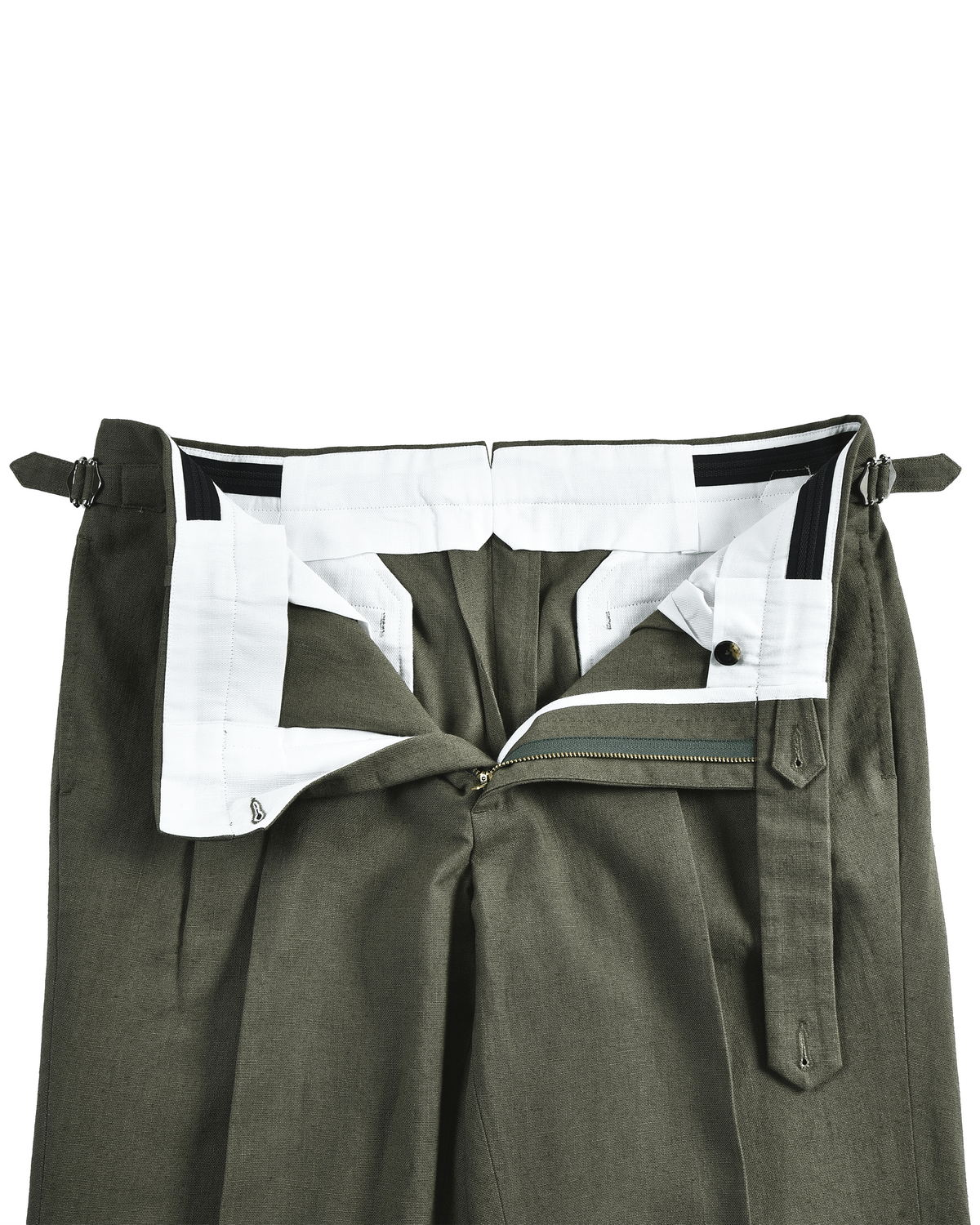 Linen Fresco Olive Green Dress Pant - 14