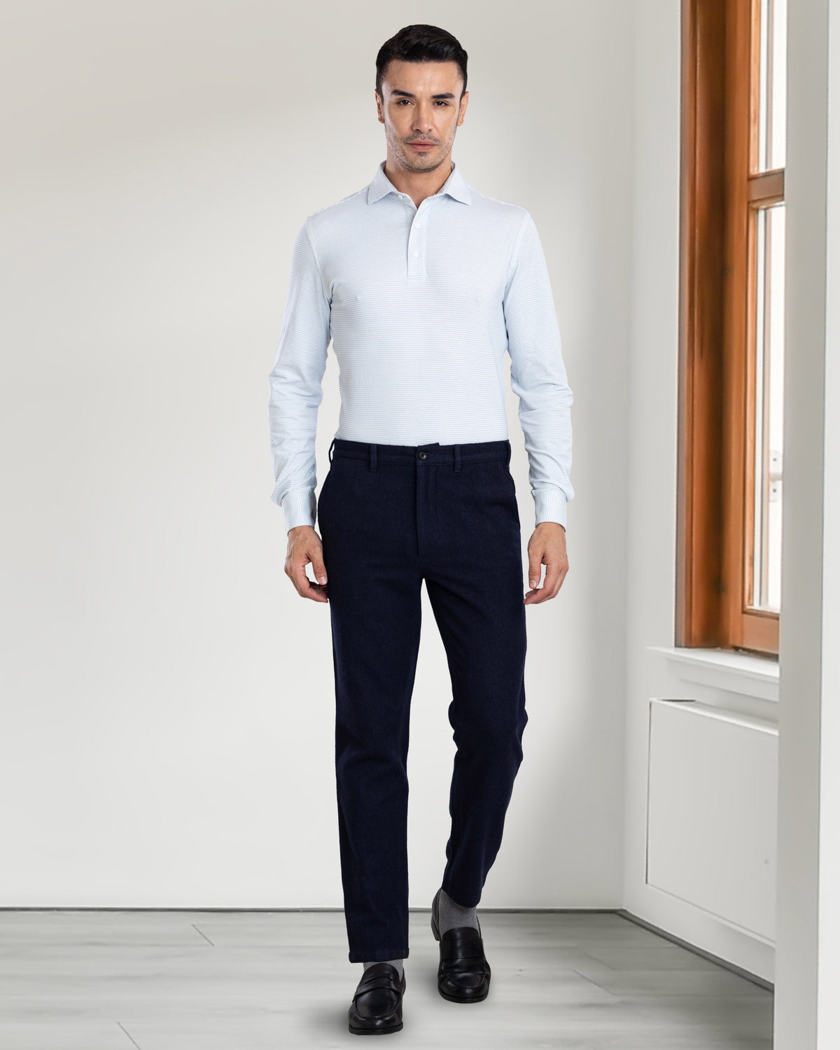 Navy Wool Chino - 2
