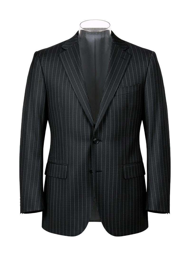 Dark Grey Wool Pinstripes Suit