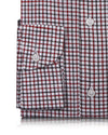 EZS Classic Red Black Mini Gingham Checks On White Shirt