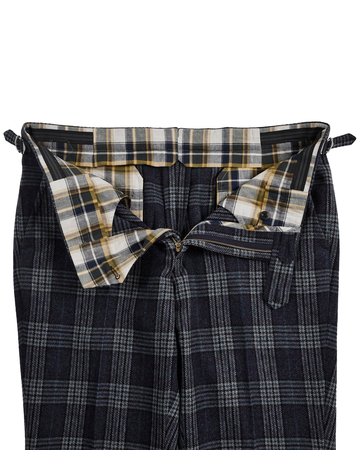 Cerruti Blue Green Wool Plaid Pants - 5