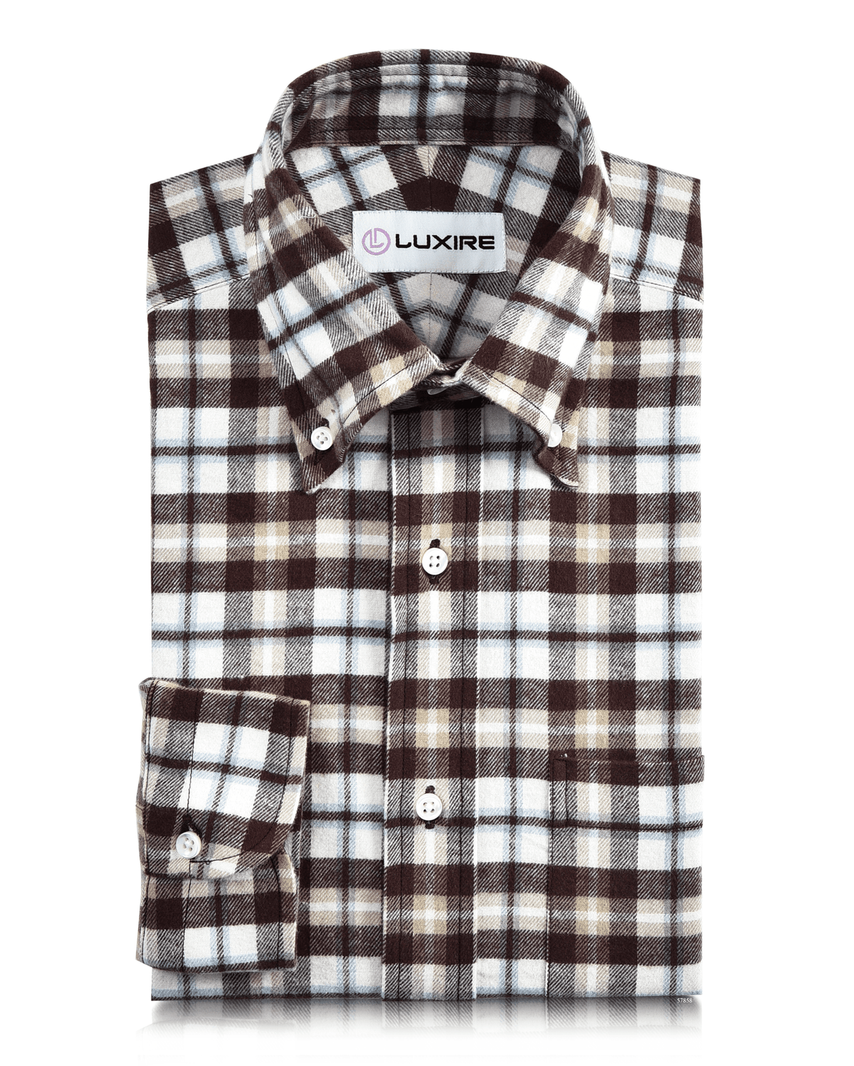 Brown Tan White Twill Flannel - 1
