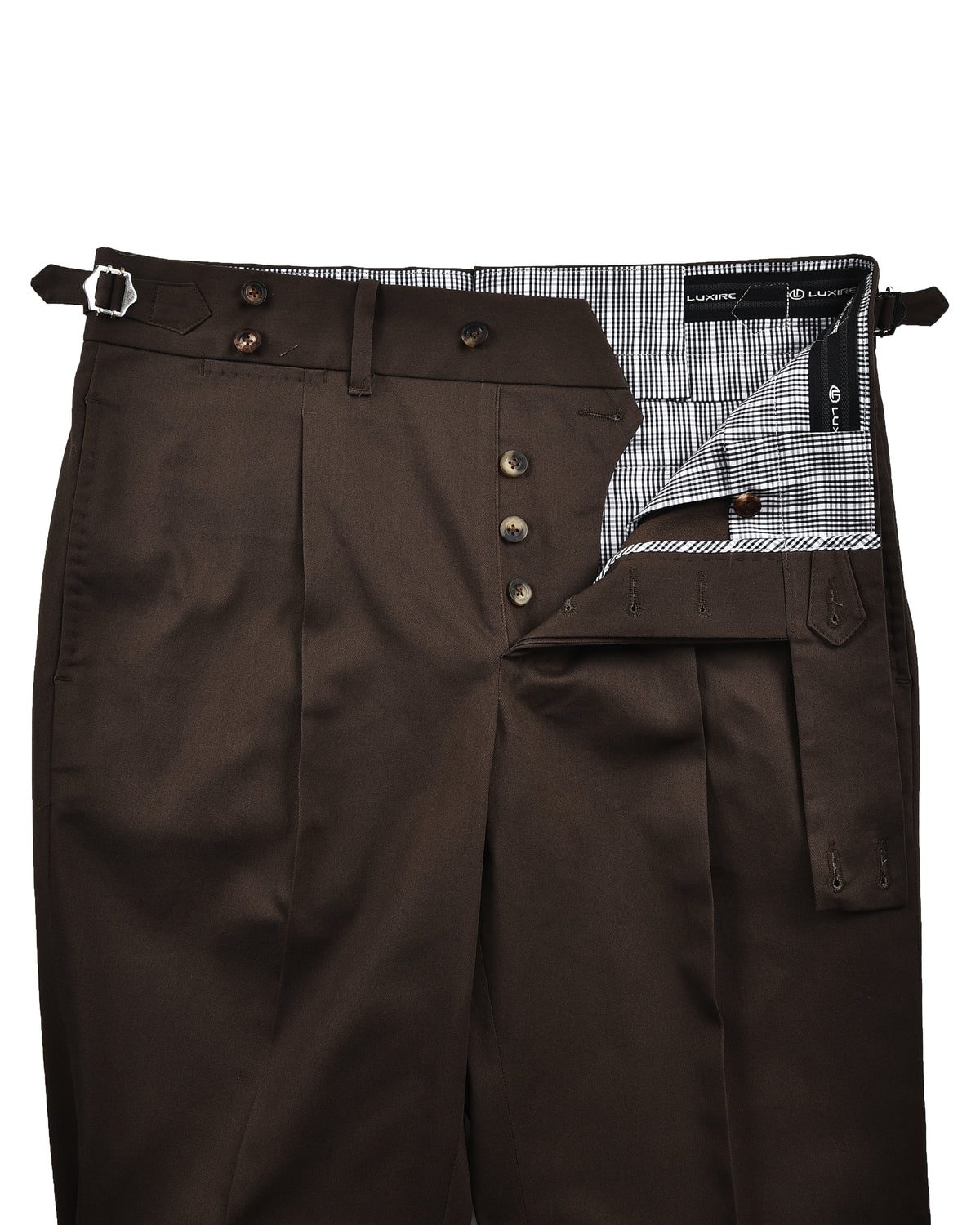 Stretchable Chino: Umber Brown Chino - 4
