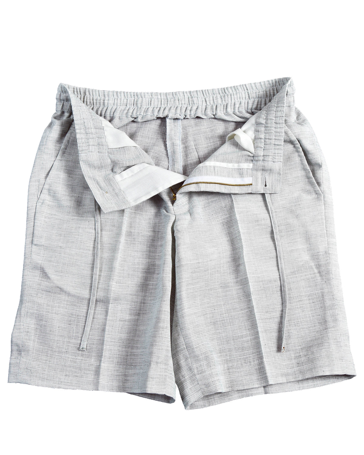 Soft Washed Light Grey Drawstring Shorts - 12