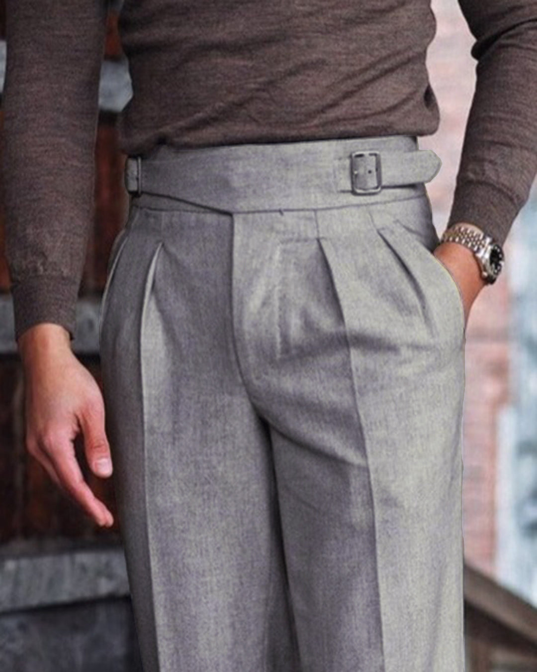 Gurkha Pant in Vitale Barberis Canonico - Flannels  Light Grey - 1