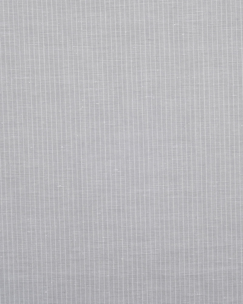 Cotton Linen: White Hairline Stripes On Grey