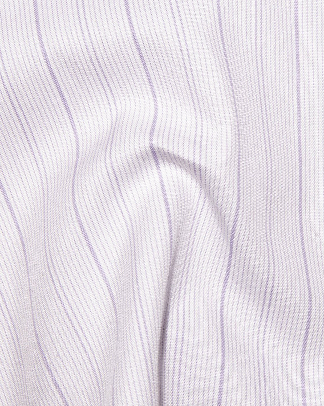 A Touch of Silk:Purple Pin Stripes on White: Natural Wrinkle Free - 4