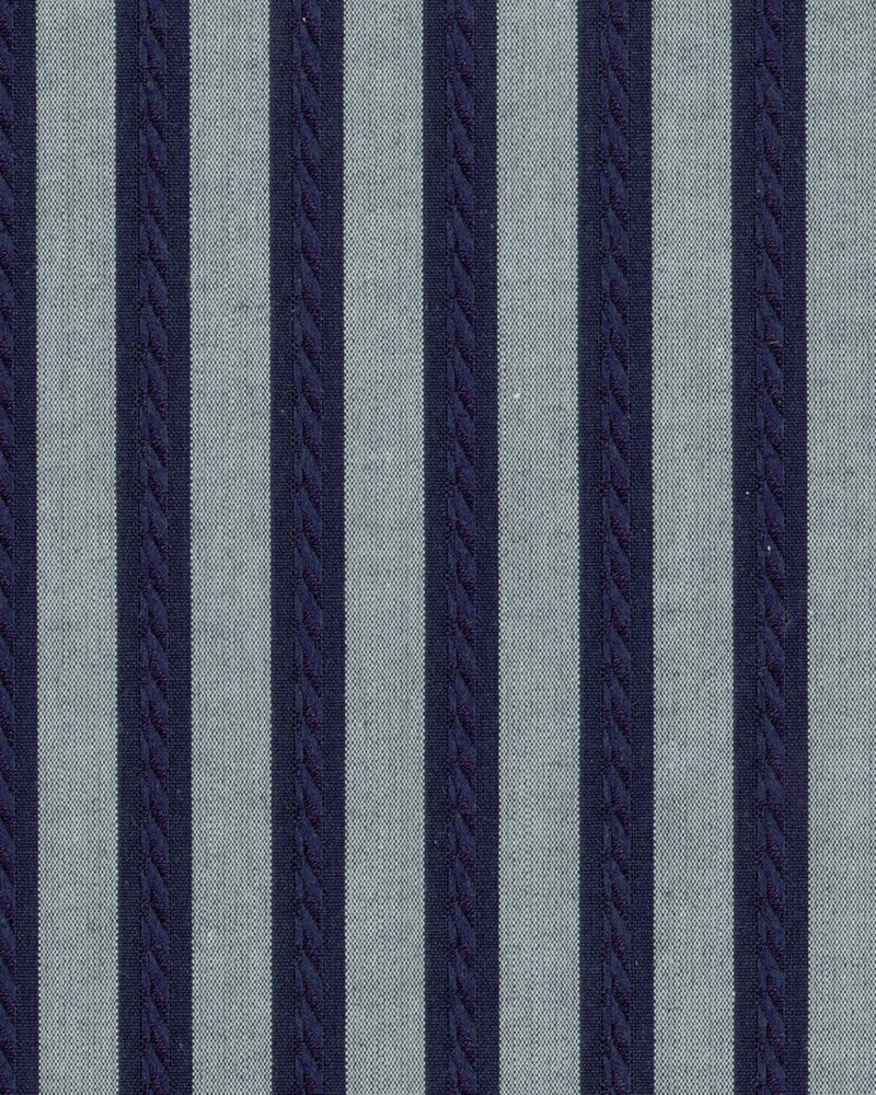 Grey Navy Bengal Stripes 120/2 Shirt