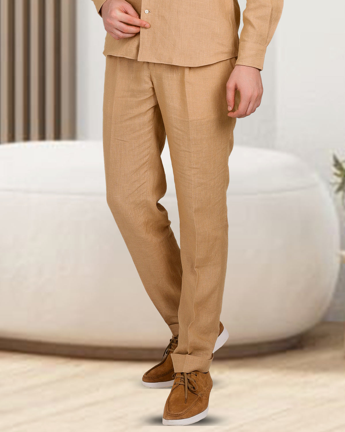 Golden Linen Dress Pant - 1
