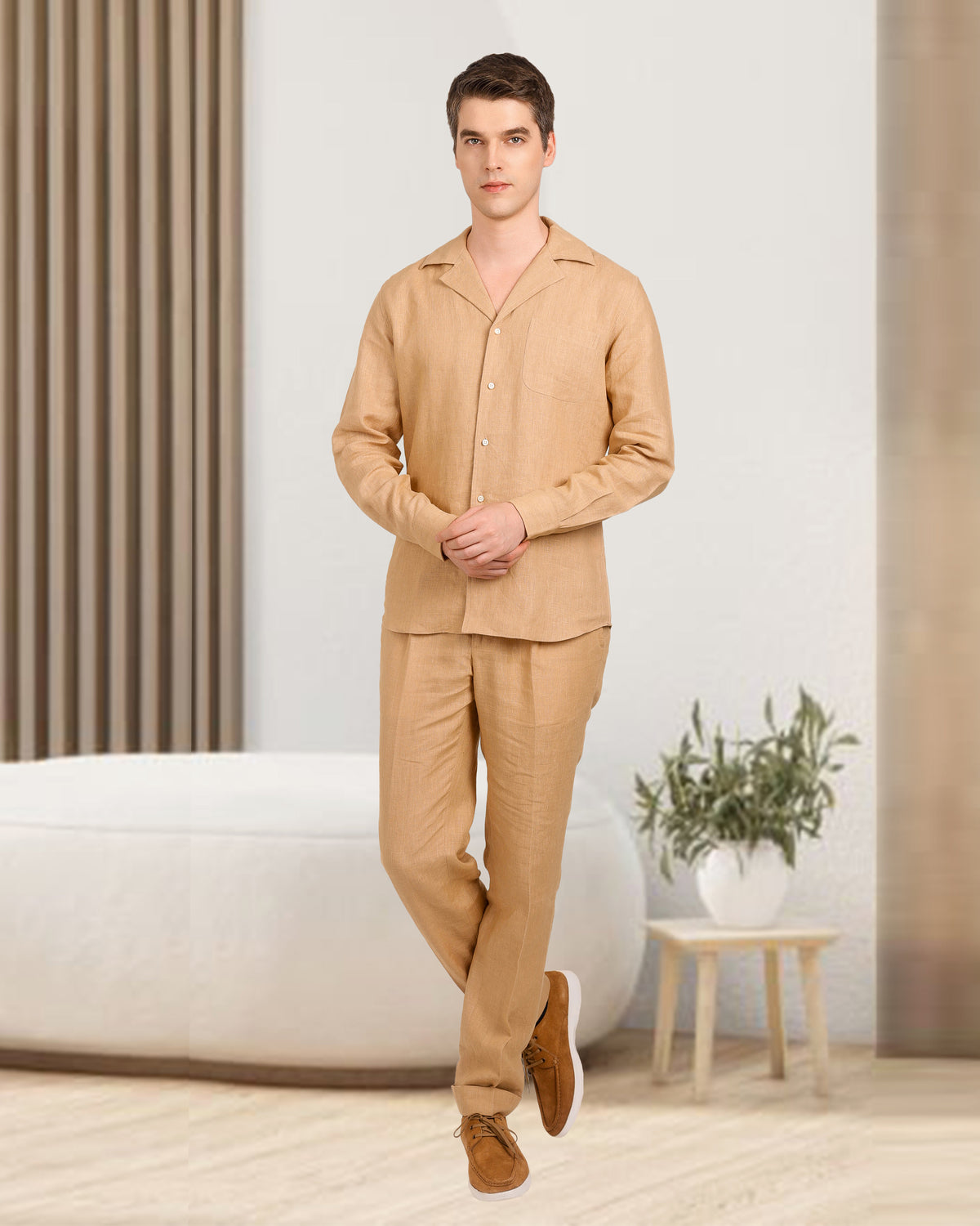 Golden Linen Dress Pant - 2