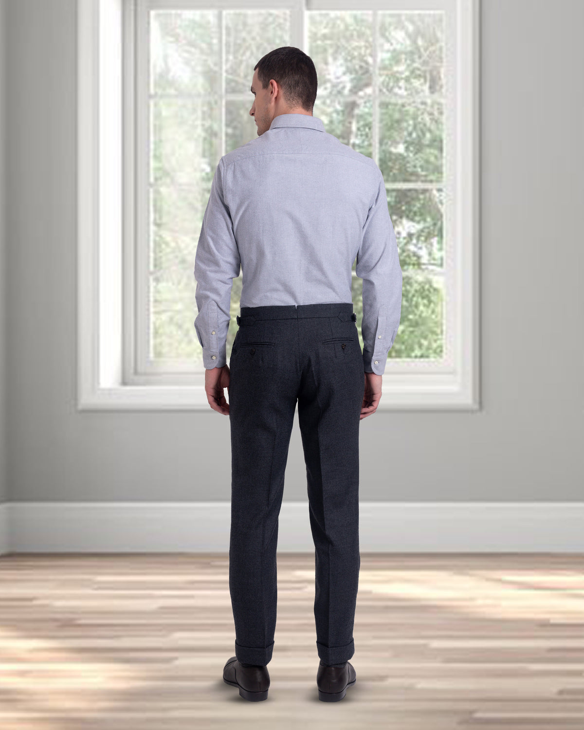 Grey Brushed Oxford Shirt - 8